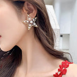 Personality Pearl Heart Earrings - Street Style