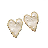 Personality Pearl Heart Earrings - Street Style