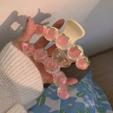 Pink Peach Hair Clip Sweet Bow Hairpin