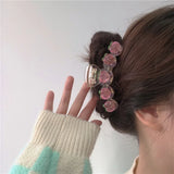 Pink Peach Hair Clip Sweet Bow Hairpin