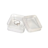 Transparent Plastic Ring Diamond Stud Earrings Pearl Jewelry Packaging Box