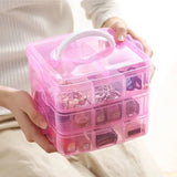 Transparent Portable Large Jewelry Organizer with Removable Grids