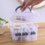 Transparent Portable Large Jewelry Organizer Removable Grids Storage Box