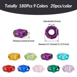 180pcs Transparent Resin European Beads Large Hole Bead DIY Jewelry Making