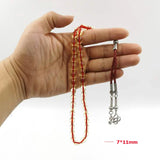 Transparent Resin Tasbih Islam Rosary Muslim Red Bracelet 33 Beads