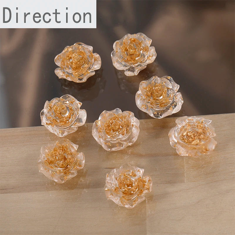 Transparent Rose Foil Resin Patch for Earrings