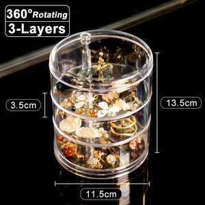 Multilayer Rotating Jewelry Box Organizer Dustproof Case