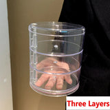 Rotating Dustproof Jewelry Box Multilayer Organizer Case