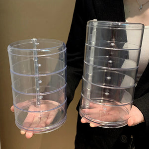 Rotating Dustproof Jewelry Box Multilayer Organizer Case