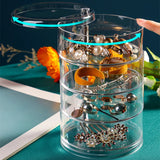 Rotating Dustproof Jewelry Box Multilayer Organizer Case