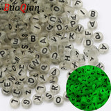 Luminous Letter Beads Glow In The Dark 4x7mm Acrylic for DIY Jewelry Making