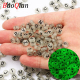Luminous Letter Beads Glow In The Dark 4x7mm Acrylic for DIY Jewelry Making