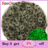 Luminous Letter Beads Glow In The Dark 4x7mm Acrylic for DIY Jewelry Making