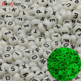 Luminous Letter Beads Glow In The Dark 4x7mm Acrylic for DIY Jewelry Making