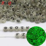 Luminous Letter Beads Glow In The Dark 4x7mm Acrylic for DIY Jewelry Making