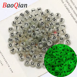 Luminous Letter Beads Glow In The Dark 4x7mm Acrylic for DIY Jewelry Making