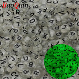 Luminous Letter Beads Glow In The Dark 4x7mm Acrylic for DIY Jewelry Making