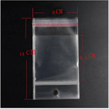 Self Sealing Adhesive OPP Bag with Hang Hole for Jewelry Display