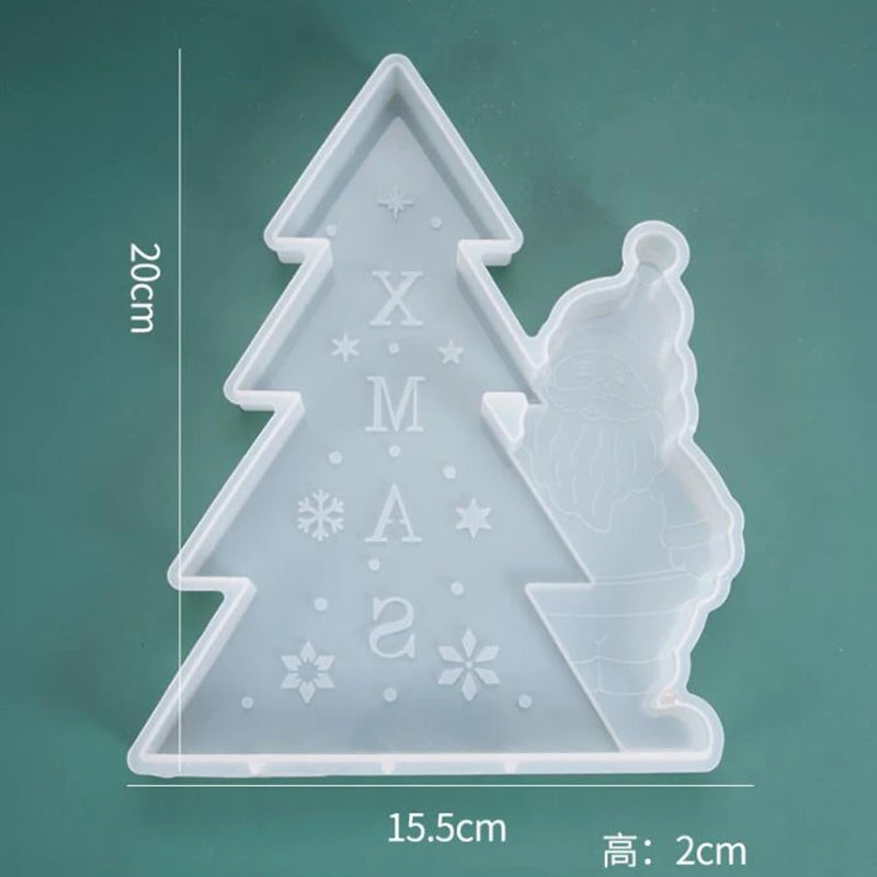 Silicone Christmas Mold Resin Craft DIY Tree Santa Ornament Epoxy Resin Molds