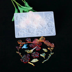 Magnolia Flower Silicone Mold for DIY Crystal Epoxy Necklace Pendant