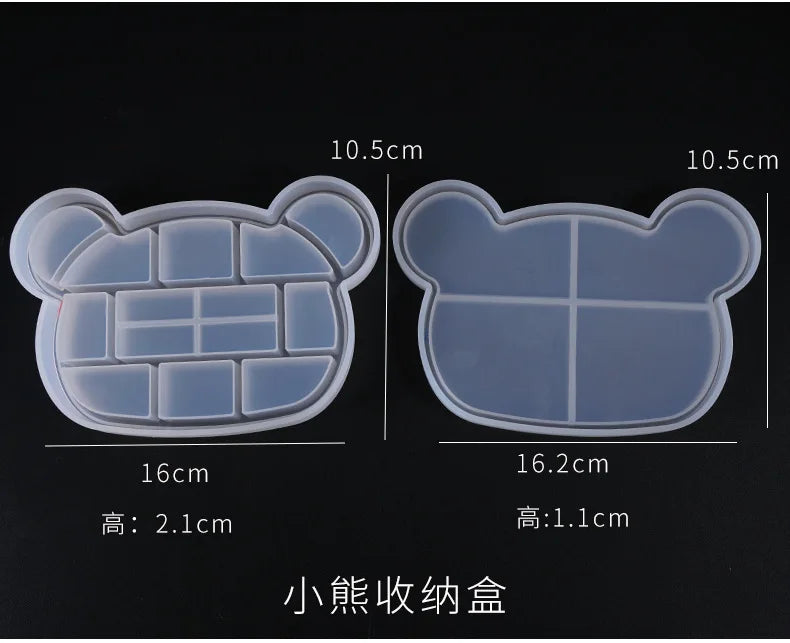Silicone Mould Dried Flower Resin Craft DIY Butterfly Bear Storage Box Mold