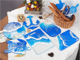 Silicone Mould Dried Flower Resin Craft DIY Geometry Graphics Dinner Plate