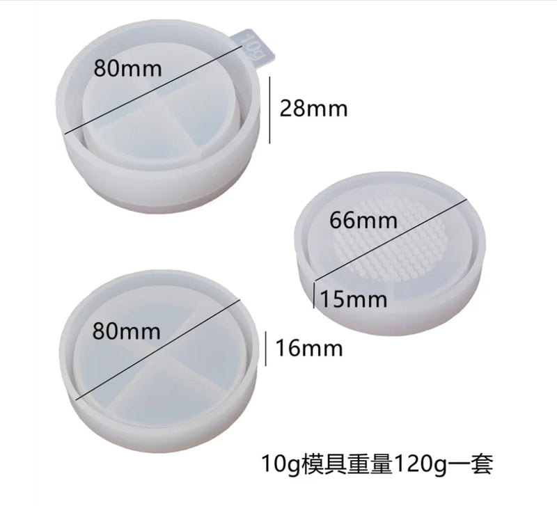 Silicone Mould Dried Flower Resin Craft DIY Puff Box Mold Epoxy Resin Jewelry