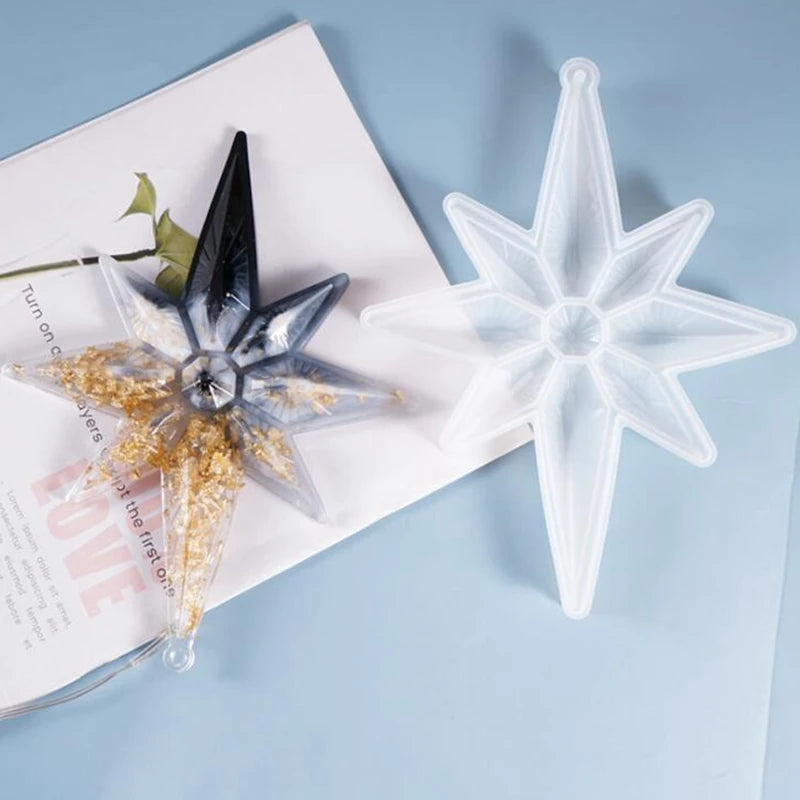 Silicone Mould Resin Octagonal star Charms Mold