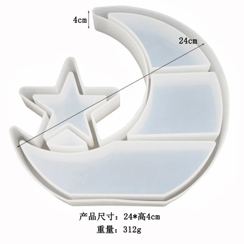 Silicone Mould Resin Stars Moon Decoration Storage Box Mold