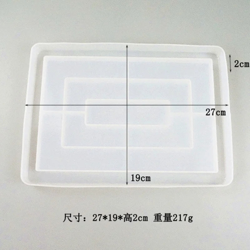 Silicone Resin Mold for DIY Rectangular Tray Storage Box Epoxy Resin Molds