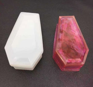 Silicone Mould Necklace Lanugo Mold Resin Craft DIY Coffin Storage Box Epoxy Res