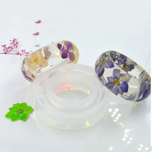 Silicone Round Bracelet Mould For Resin Real Flower DIY Mold Bangle