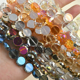 Crystal Straight Hole Circle Flat Beads - DIY Earrings Bracelet Necklace