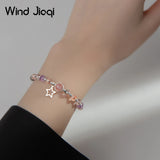 Silver Strawberry Crystal Beaded Bracelet Women's Gift