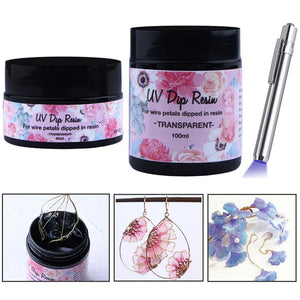 UV DIP Resin Glue Ultraviolet Curing Crystal Flower Make Liquid UV Glue