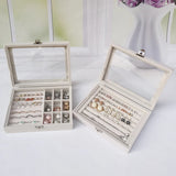 Velvet Jewelry Box Organizer for Women - Travel Storage Display Case