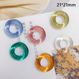 Acrylic Glass Texture Resin Pendant Jewelry DIY Accessories 6pcs