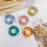 Acrylic Glass Texture Resin Pendant Jewelry DIY Accessories 6pcs
