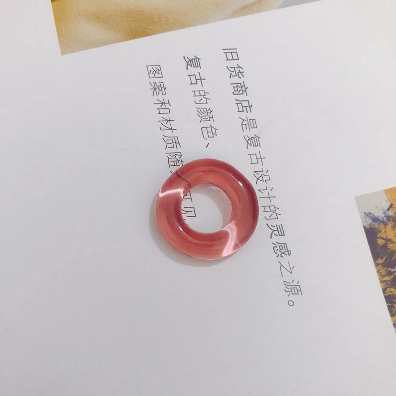 Acrylic Glass Texture Resin Pendant Jewelry DIY Accessories 6pcs