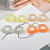 Acrylic Resin Arc Trapezoidal Earrings