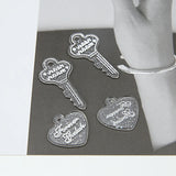 40pcs Geometric Key/Hearts Resin Charms for DIY Jewelry - Women Accessories