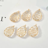 Crystal Water Drop Copper Charms Pendant 20pcs/lot