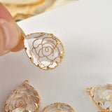 Crystal Water Drop Copper Charms Pendant 20pcs/lot