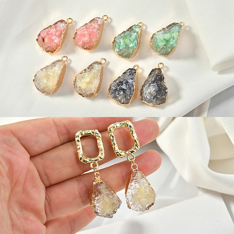 Crystal-like Ore Shell Resin Pendant for DIY Earrings