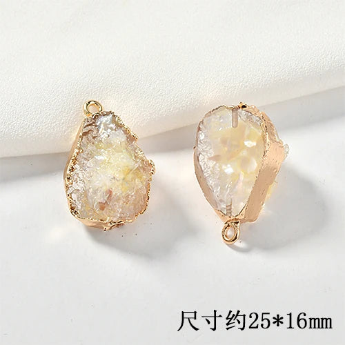Crystal-like Ore Shell Resin Pendant for DIY Earrings