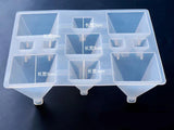 Silicone Cube Cones Pyramid Mould for Resin Craft Jewelry Making