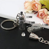 Glass Bottle Keychain Cremation Jewelry Urn Pendant