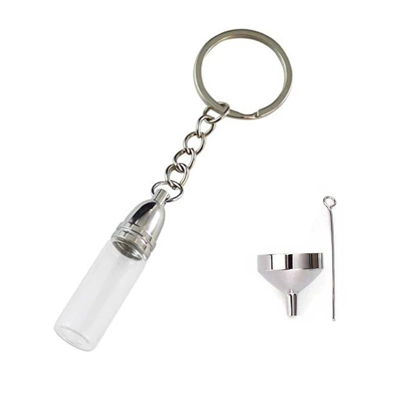 Glass Bottle Keychain Cremation Jewelry Urn Pendant