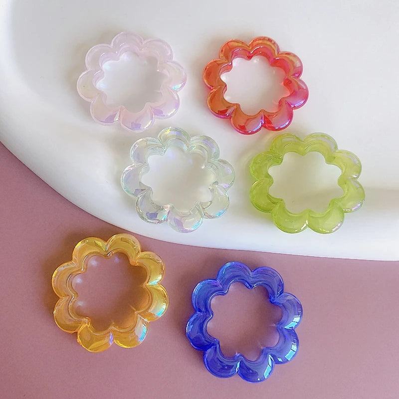 Acrylic Plated Hollow Lace Beads DIY Pendant Accessory