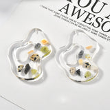 Natural Shell Gravel Resin Pendant DIY Earrings Jewelry